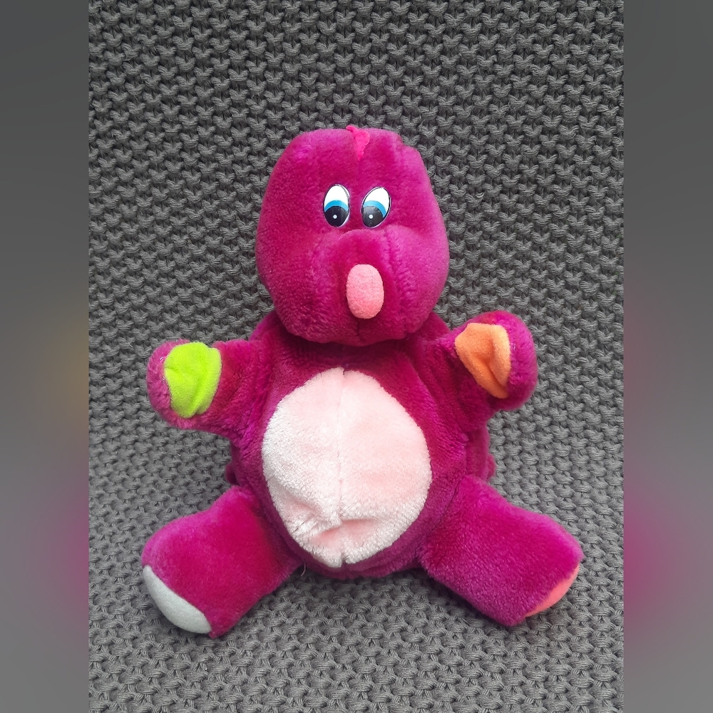 Vintage 1980s Dinomites Popples Colourful Dinosaur Plush - Opens  (7 inch)